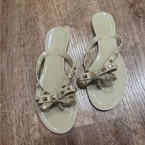 Stylish Beige Studded Sandals